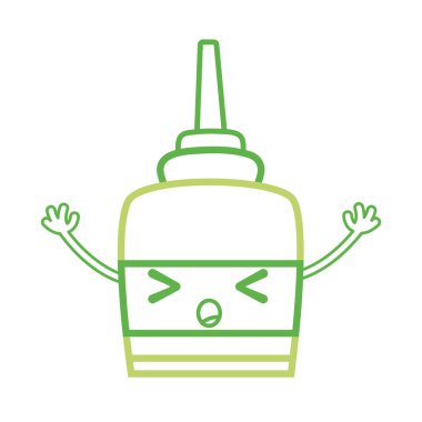 renkli şaşırttı ve tutkal nesne kawaii vektör çizim ihale