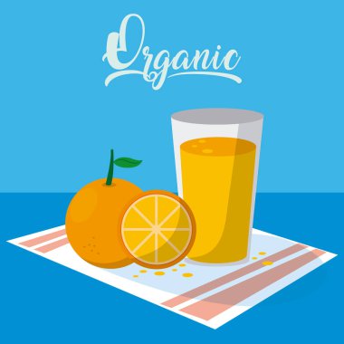 Cam vektör çizim grafik tasarımı üzerine portakal suyu