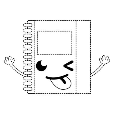 noktalı şekli komik ve sevimli defter nesne kawaii vektör çizim