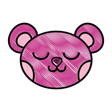 ayı baş sevimli hayvan vektör çizim uyku rendelenmiş