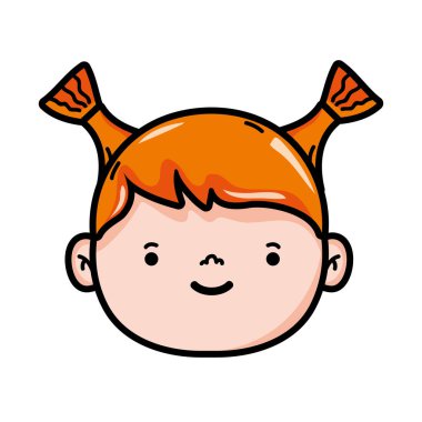 Kız kafa ile gözlük ve saç tasarım