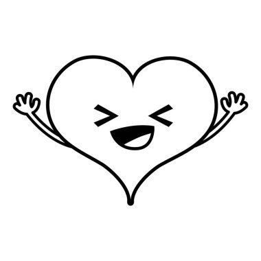 satır mutlu kalp tutku kawaii silah vektör çizim ile