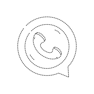 noktalı şekil telefon çağrı işareti sohbet kabarcık vektör çizim içinde