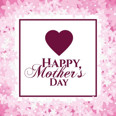 Mutlu anneler günü kartı simge vektör çizim grafik tasarım