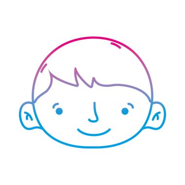 Avatar çocuk kafa saç modeli tasarım vektör çizim ile satır