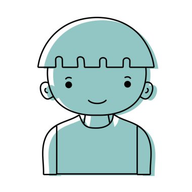 renk çocuk saç modeli ve t-shirt tasarım vektör çizim ile