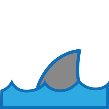 doğa okyanus dalgalarının köpekbalığı hayvan vektör çizim ile