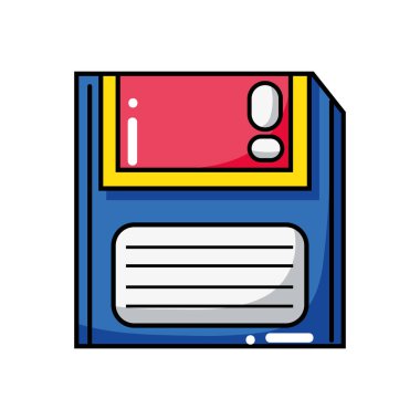 Retro disket teknoloji veri bilgi vektör çizim ile