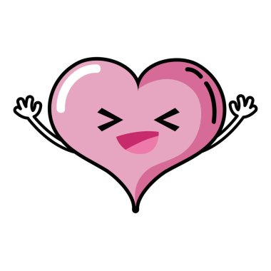 mutlu kalp tutku kawaii silah vektör çizim ile