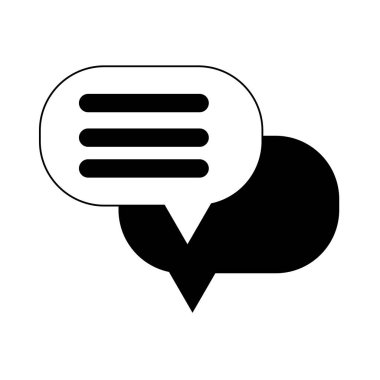 kontur sohbet kabarcıklar metin notları mesaj vektör çizim