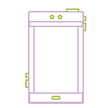 ara ve iletişim teknoloji vektör çizim konuşmak için satır smartphone renk