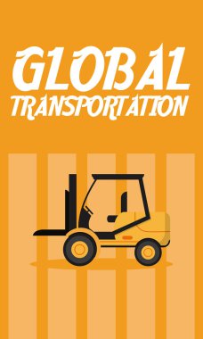 Kargo forklift genel ulaşım vektör çizim grafik tasarım