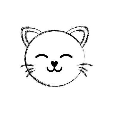 uyuyan kedi baş sevimli hayvan vektör çizim şekil