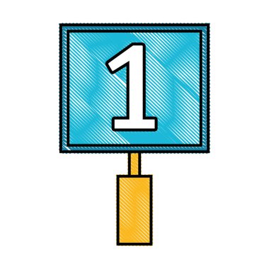 bir numaralı amblemi sembol tasarlamak vektör rendelenmiş