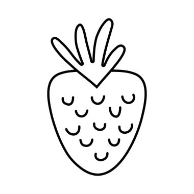 satır lezzetli çilek meyve sağlıklı beslenme vektör çizim ile