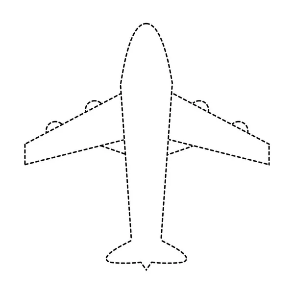 Forma Punteada Avión Viaje Transporte Cielo Vuelo Vector Ilustración — Vector de stock