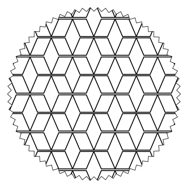 Linienkreis Mit Muster Geometrische Formen Hintergrund Stil Vektor Illustration — Stockvektor