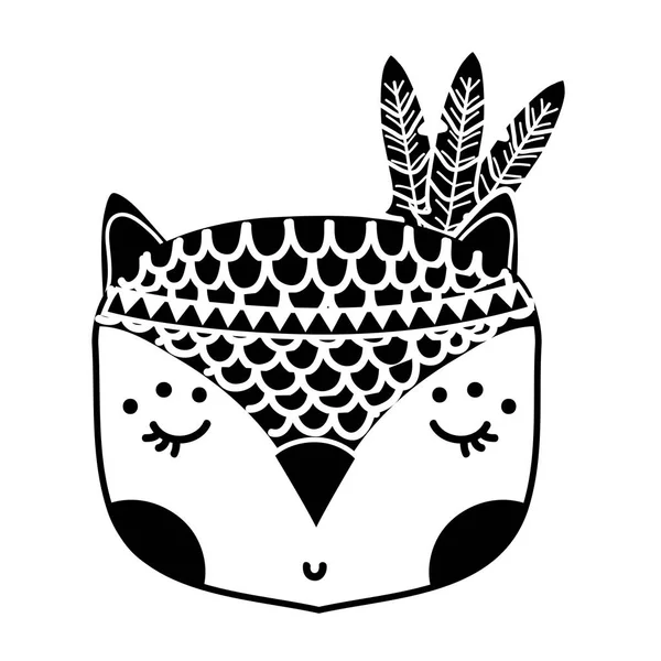 Silhueta Bonito Coruja Cabeça Animal Com Penas Vetor Ilustração —  Vetores de Stock