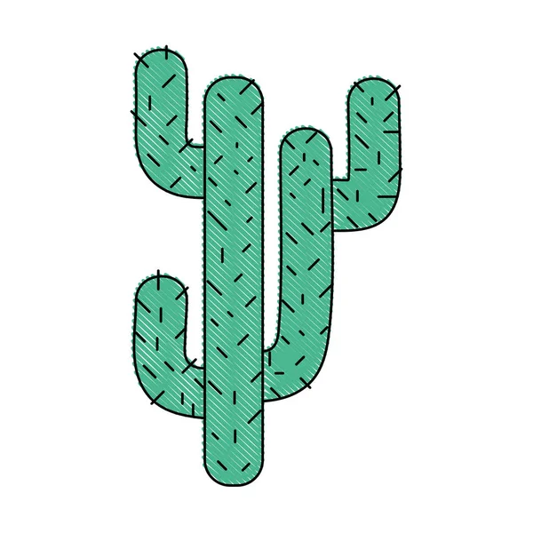 Cactus Naturel Râpé Été Plante Désert Vecteur Illustration — Image vectorielle