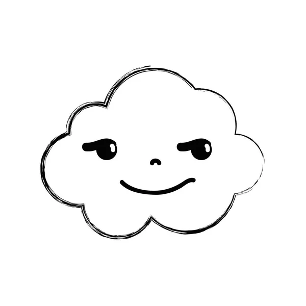 Figure Voyous Mignon Nuage Kawaii Illustration Vectorielle Météo — Image vectorielle