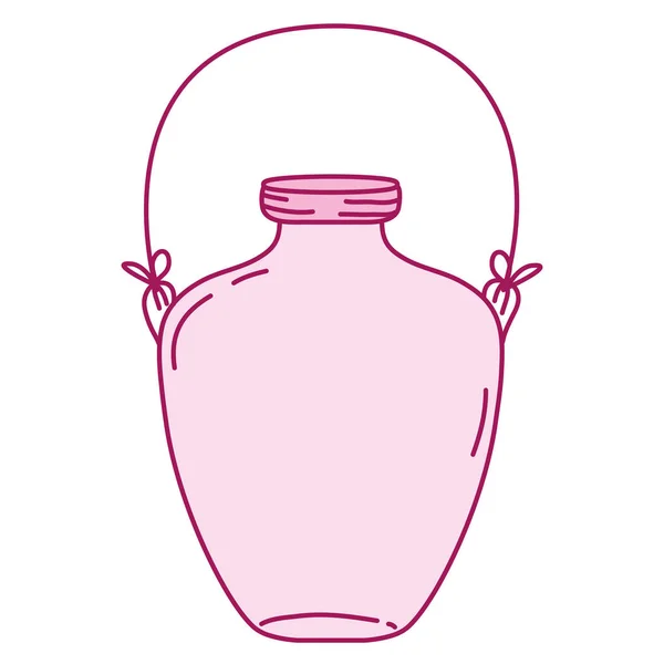 Pełny Kolor Środkowy Mason Jar Drutu Uchwyt Projekt Wektor Ilustracja — Wektor stockowy