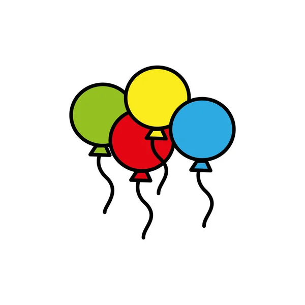 Balões Festa Celebração Decoração Design Vetor Ilustração — Vetor de Stock