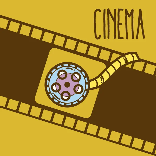 Cinema Carretel Dos Desenhos Animados Sobre Colorido Carretel Fundo Vetor — Vetor de Stock