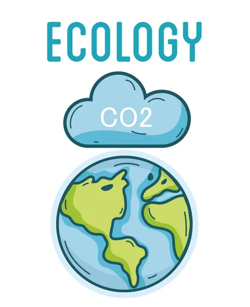 Ecology Green World Concept Vector Illustration Graphic Design — Stock Vector