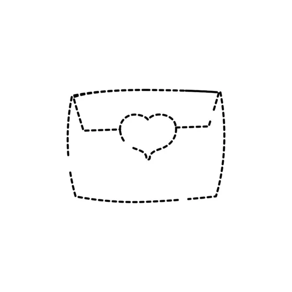 Пунктирная Форма Любовь Электронной Почте Текст Письма Стиль Векторной Иллюстрации — стоковый вектор