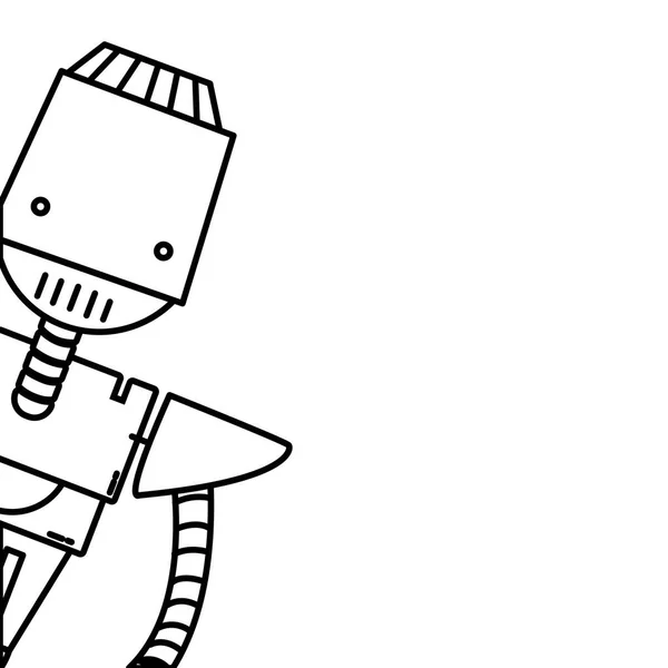Linea Robot Macchina Con Tecnologia Del Corpo Disegno Vettoriale Illustrazione — Vettoriale Stock