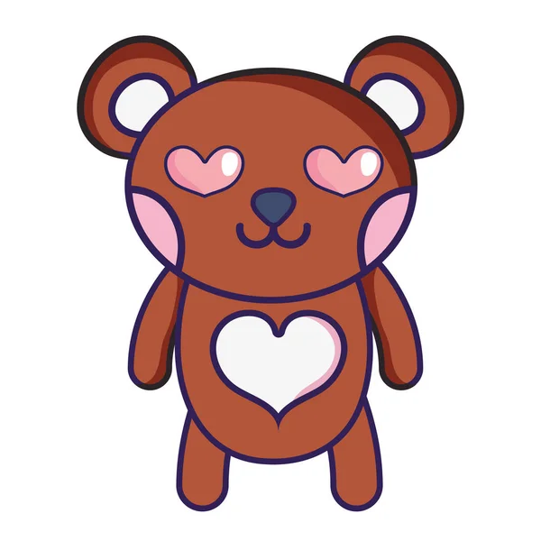 Oso Enamorado Lindo Animal Salvaje Vector Ilustración — Vector de stock