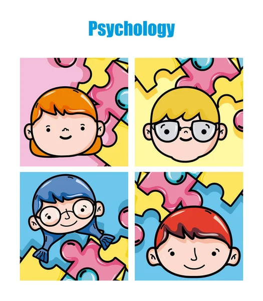 Παιδική Ψυχολογία Κινούμενα Σχέδια Διανυσματικά Εικονογράφηση Γραφιστικής — Διανυσματικό Αρχείο