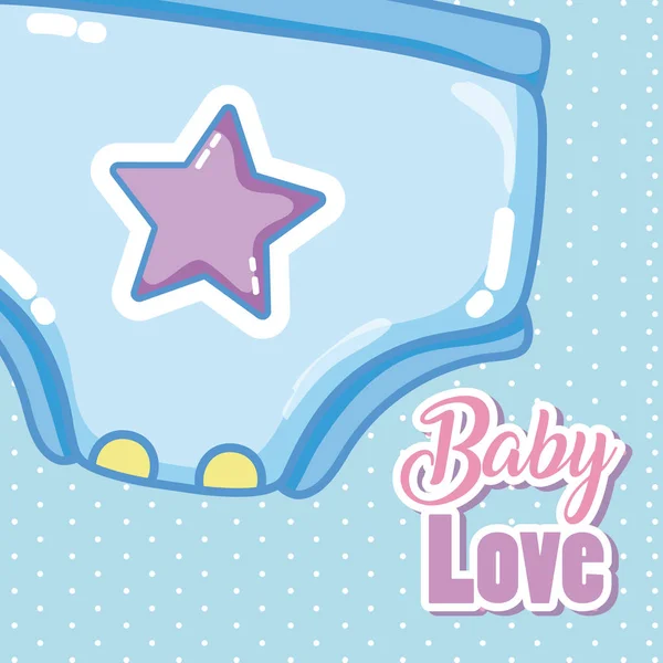 Baby Love Tecknat Med Söta Kläder Vektor Illustration Design — Stock vektor