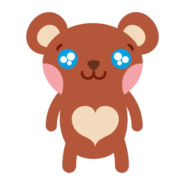 Oso Feliz Colorido Lindo Animal Salvaje Vector Ilustración — Vector de stock