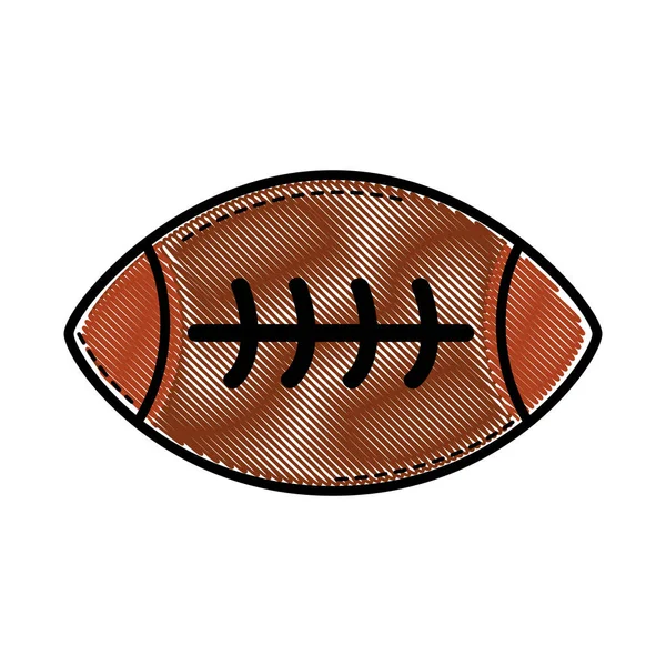 Strouhaný Americký Fotbal Míč Hrát Sportovní Vektorové Ilustrace — Stockový vektor