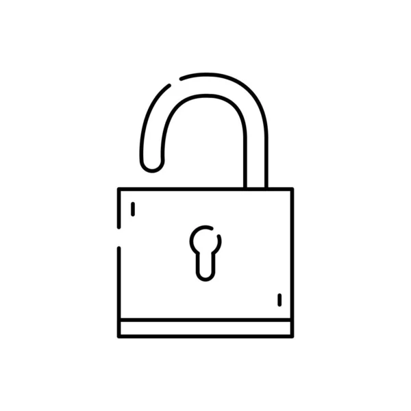 Linha Cadeado Objeto Proteção Símbolo Segurança Vetor Ilustração — Vetor de Stock