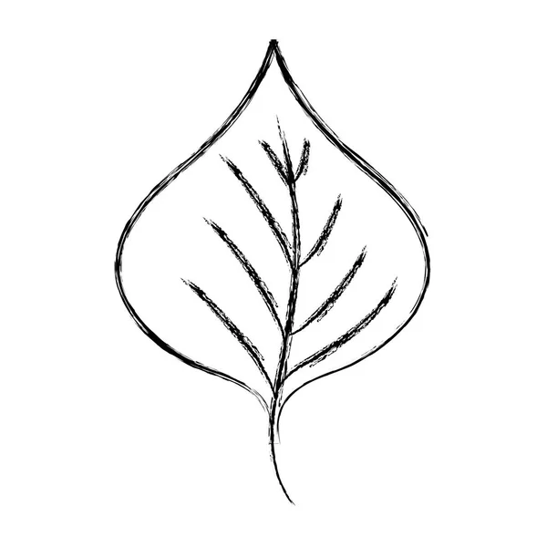 Grunge Växt Leaf Design Till Naturliga Ikonen Vektorillustration — Stock vektor