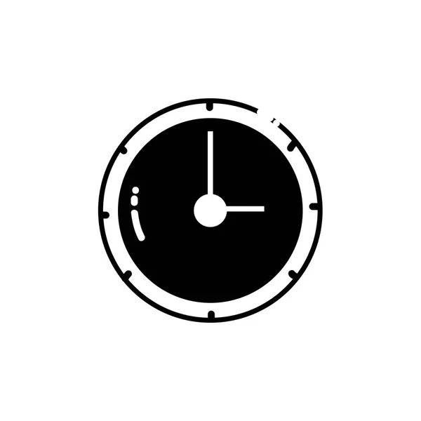 Obrysu Zdi Kruh Clock Objektu Návrhu Vektorové Ilustrace — Stockový vektor