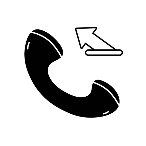Obrysový Telefonní Hovor Napsané Označení Telefonu Ikonu Vektorové Ilustrace — Stockový vektor