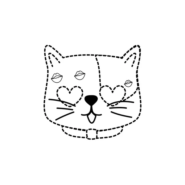 Karikatur Katze Des Tieres Und Kätzchen Thema Isoliert Design Vektor — Stockvektor