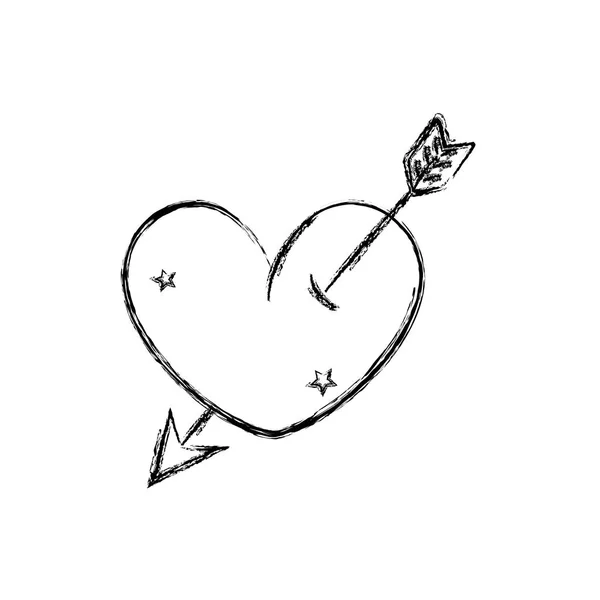 Coração Amor Paixão Tema Romântico Design Isolado Ilustração Vetorial — Vetor de Stock