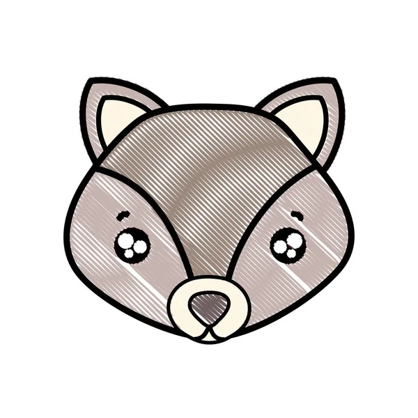 Grated Tender Fox Head Cute Animal Vector Illustration — Stock Vector