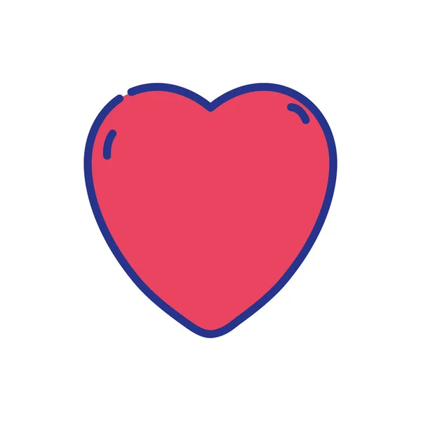 Símbolo Coração Cor Cheia Amor Paixão Design Ilustração Vetorial — Vetor de Stock