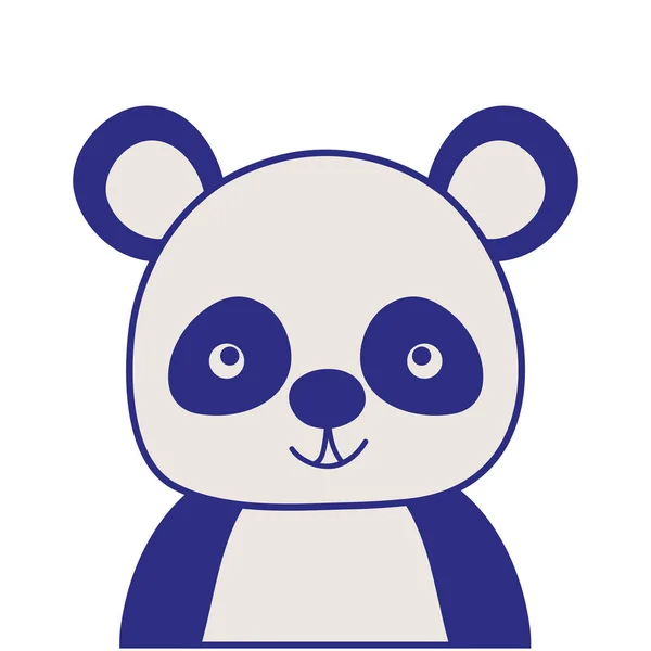 Fyrfärg Bedårande Och Happy Panda Vilda Djur Vektorillustration — Stock vektor