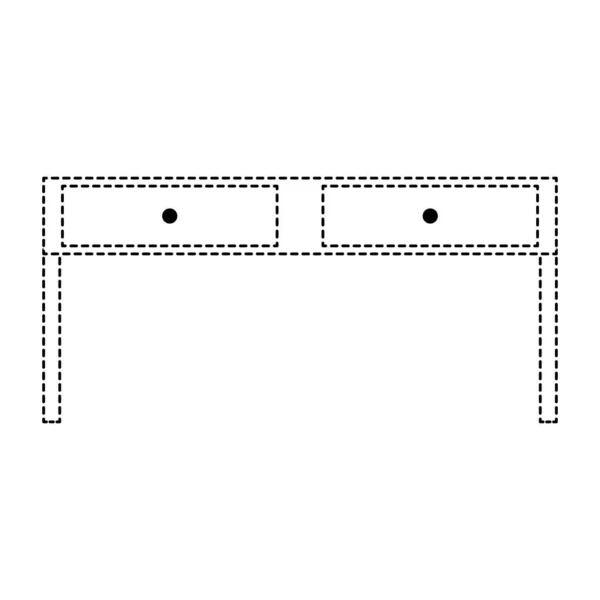 Pontozott Alakú Íróasztal Fiókos Objektum Design Vektor Illusztráció — Stock Vector
