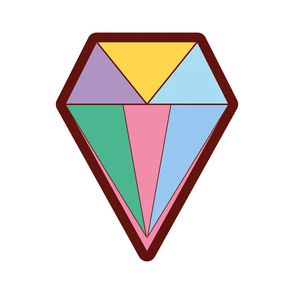 Fyrfärg Lysande Crystal Diamond Och Dyrbar Pärla Vektorillustration — Stock vektor