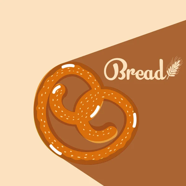 Brezel Köstlich Und Frisch Bäckerei Über Braunem Hintergrund Vektor Illustration — Stockvektor