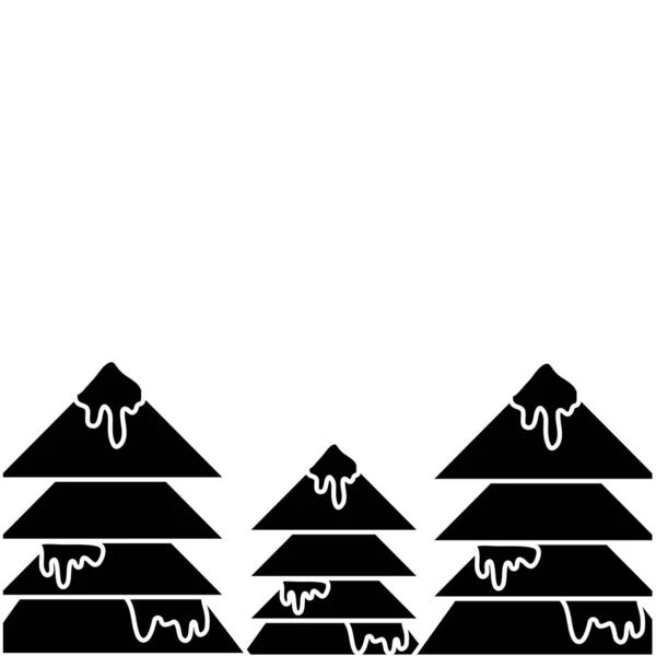轮廓天然松树与雪设计向量例证 — 图库矢量图片