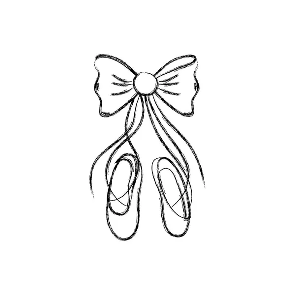 Baletní Obuv Motýlek Obuvi Taneční Sportovní Téma Izolované Návrhu Vektorové — Stockový vektor