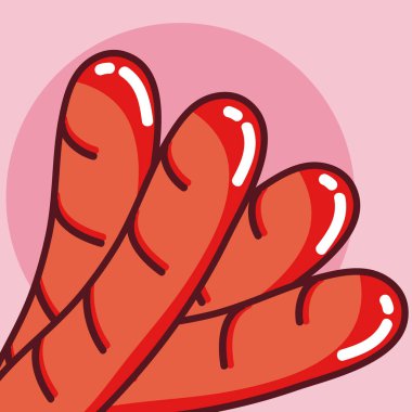 Sosis et gıda karikatür vektör çizim grafik tasarım